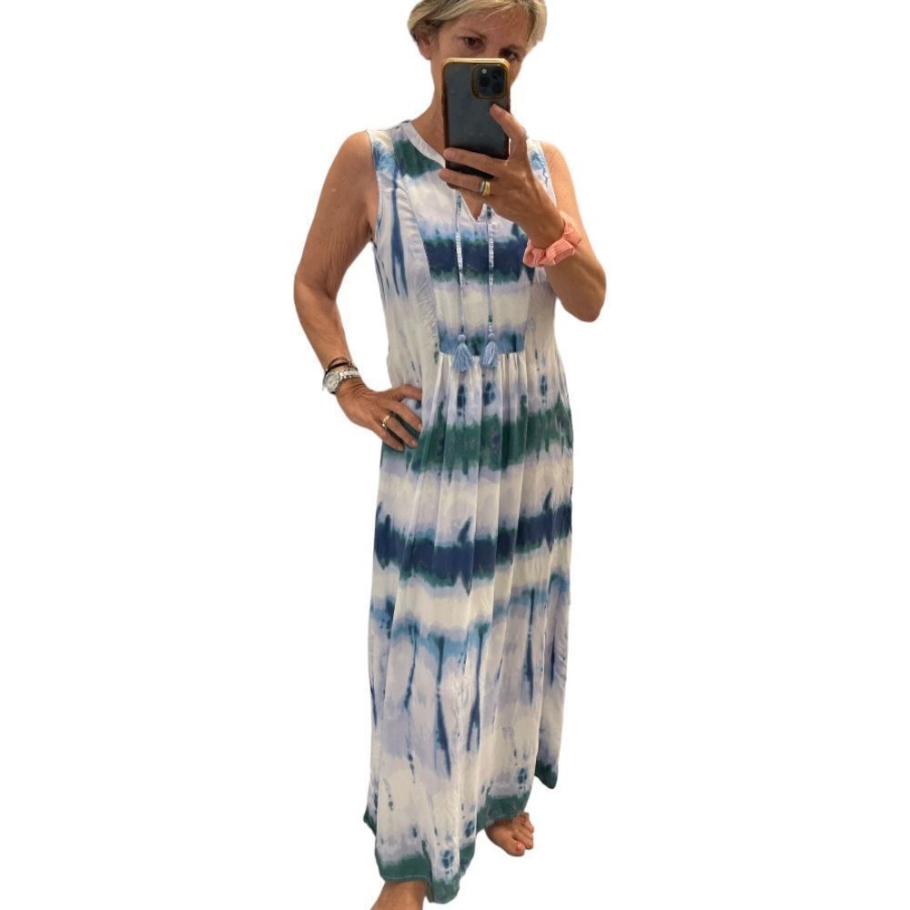 Beach Lunch Lounge Tie Dye Sleeveless Viscose Dress.Size L